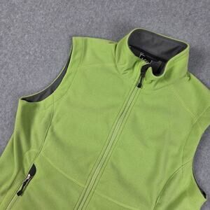 REI Womens Medium Bright Green Fleece Full Zip Vest